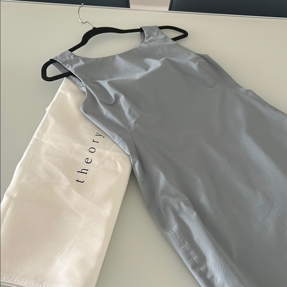 Theory Ice Blue Sleeveless Sheath Mini Dress - Picture 4 of 9